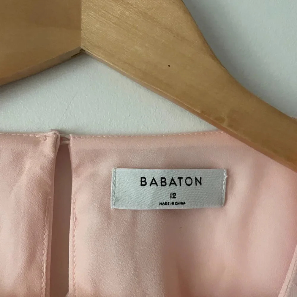 Aritzia Babaton Hamptons  Midi Dress Soft Blush Pink Size 12 - Picture 9 of 11